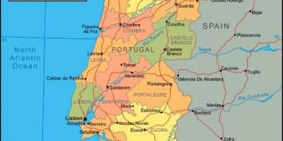 Portugal stater karta - Karta över Portugal staterna (Södra Europa